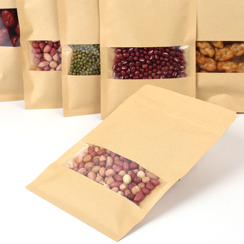 Flat Kraft Paper Bags with Square Window product photo 2