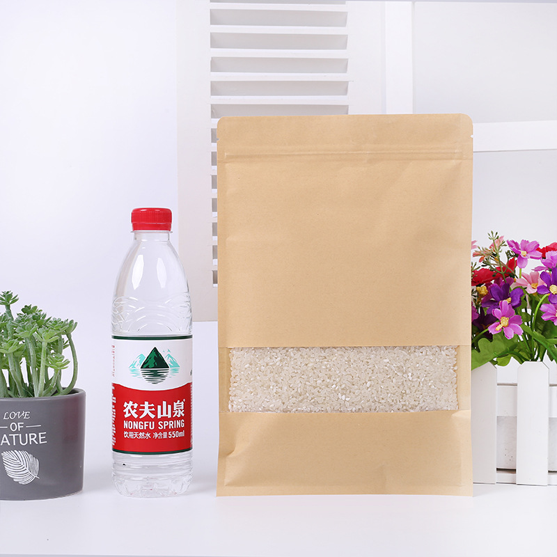 Flat Kraft Paper Bags with Square Window product photo 3