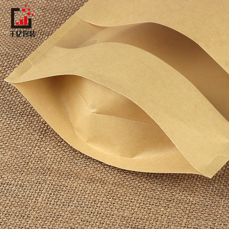 Brown Stand-Up Kraft Paper Bags with Square Window product photo 3